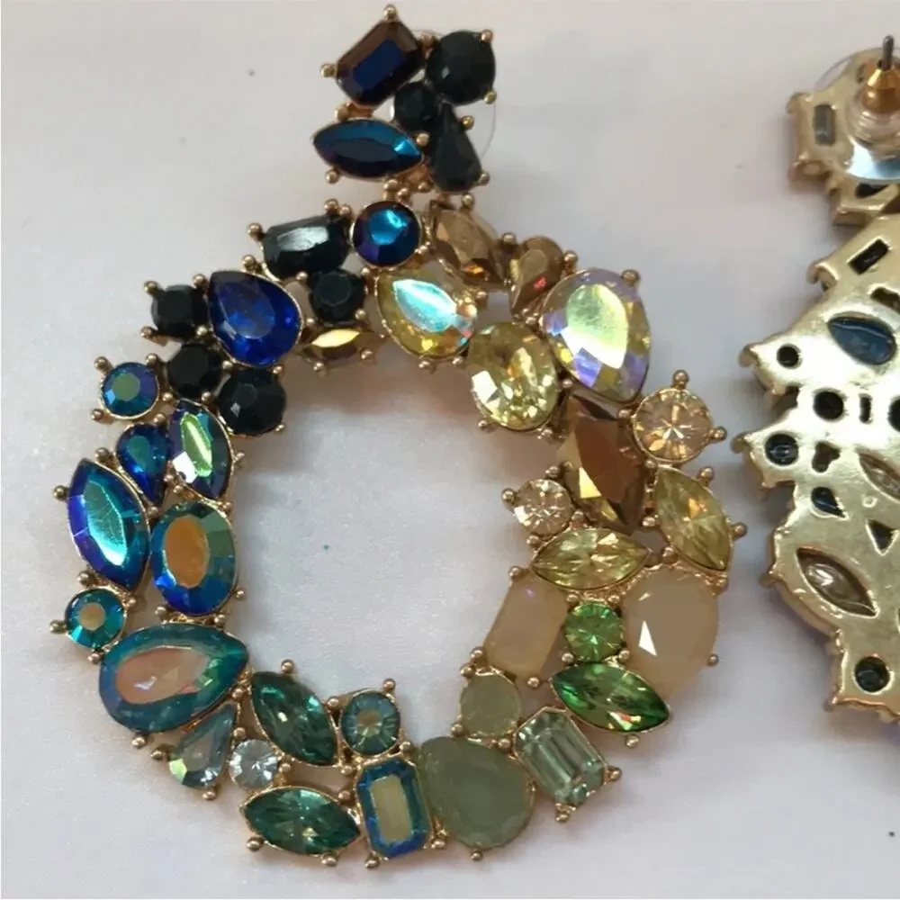 J.Crew matching ombre necklace earrings rhinestone set ombré